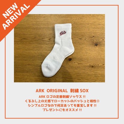 【No1】ARK LOGO 刺繍ソックス(ホワイト)